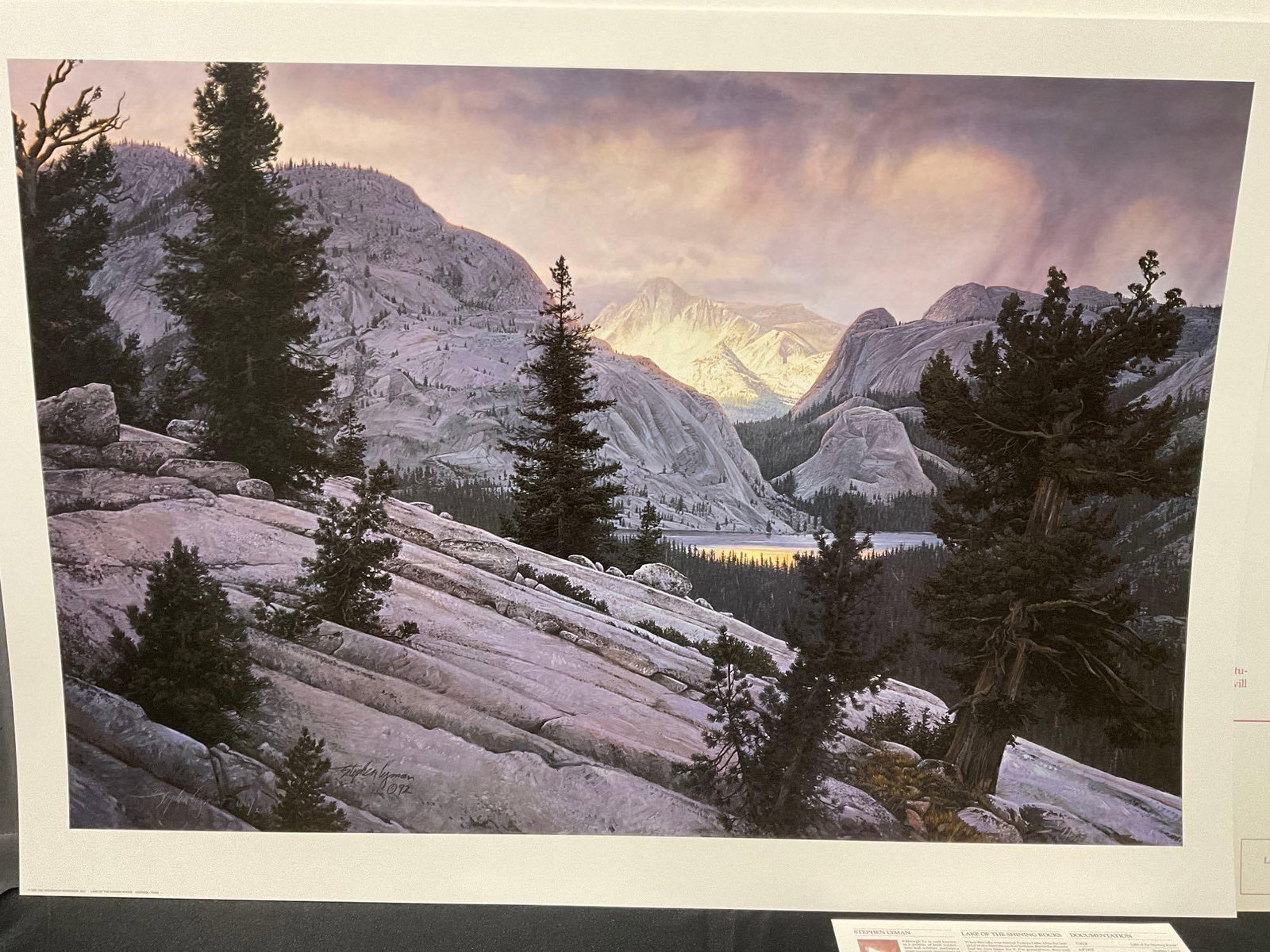 Unframed Signed & #d 1431/2250 Lithograph Lake of the Shining Rocks by Stephan Lyman, 1993, 27x39... - 2