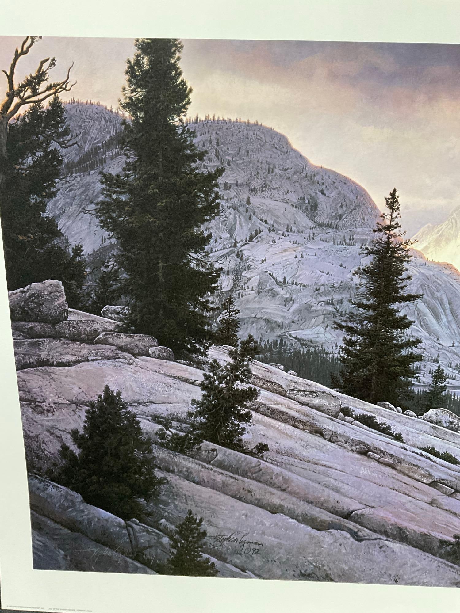 Unframed Signed & #d 1431/2250 Lithograph Lake of the Shining Rocks by Stephan Lyman, 1993, 27x39... - 4