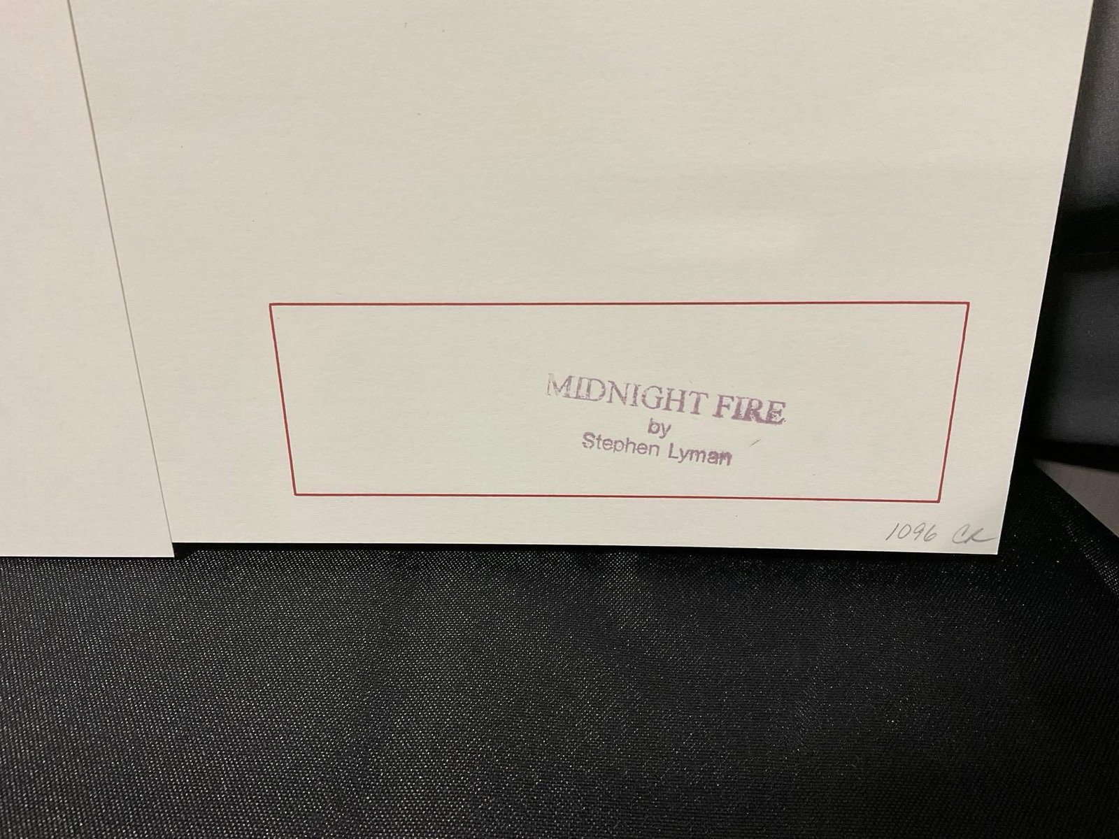 Unframed Signed & #d 1096/8500 Lithograph titled Midnight Fire by Stephen Lyman 1995, 26x37 in w/... - 7