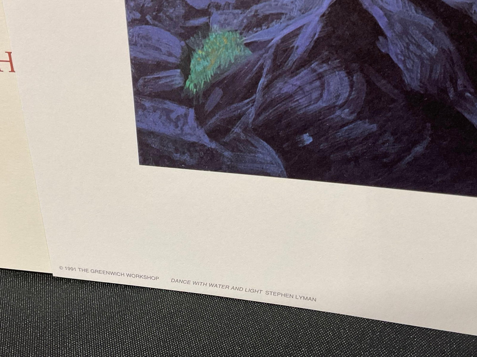 Unframed Signed & #d 1169/3000 Litho Dance of Water & Light by Stephen Lyman 1991, 25x37 inch - 7