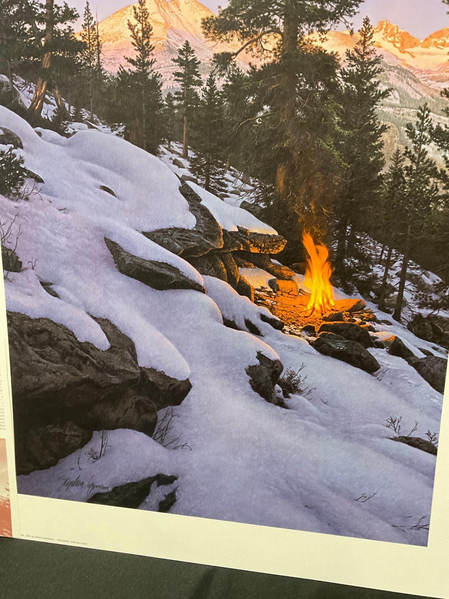 Unframed Signed & #d 3696/8500 Lithograph titled Fire Dance by Stephen Lyman 1993, 23x41 inch w/COA - 5