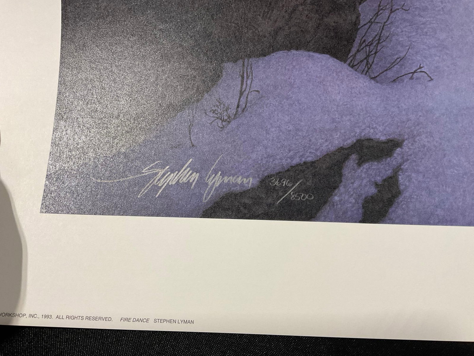 Unframed Signed & #d 3696/8500 Lithograph titled Fire Dance by Stephen Lyman 1993, 23x41 inch w/COA - 6