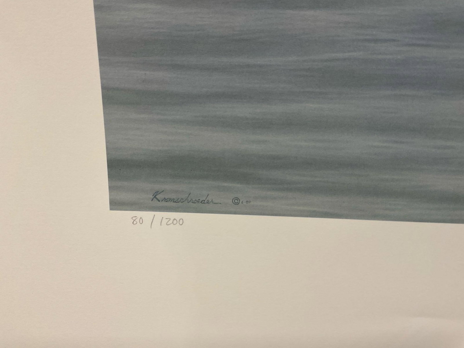 Unframed Signed & #d 80/1200 Litho titled Orcas Island - Killer Whales by Lee Kromschroeder 28x39... - 4