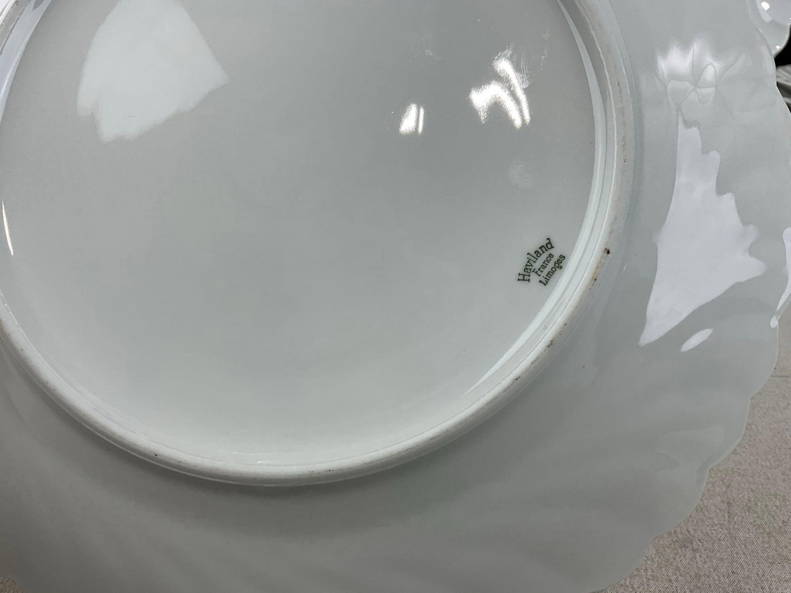 Set of 17 Haviland Limoges Torse Blanc Dinner Plates, Spiral style, 8h x 11w x 11d inches - 2