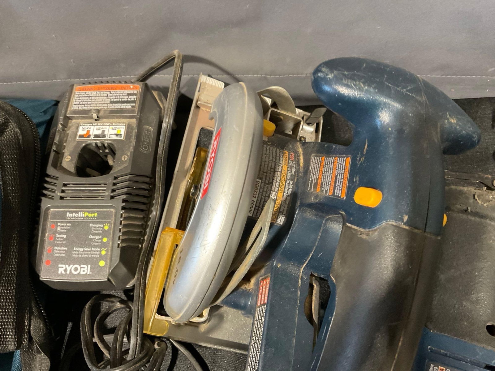 Ryobi Drill-Driver P201, Circular Saw 501, & Reciprocating Saw P510, nylon case, tested & working - 4