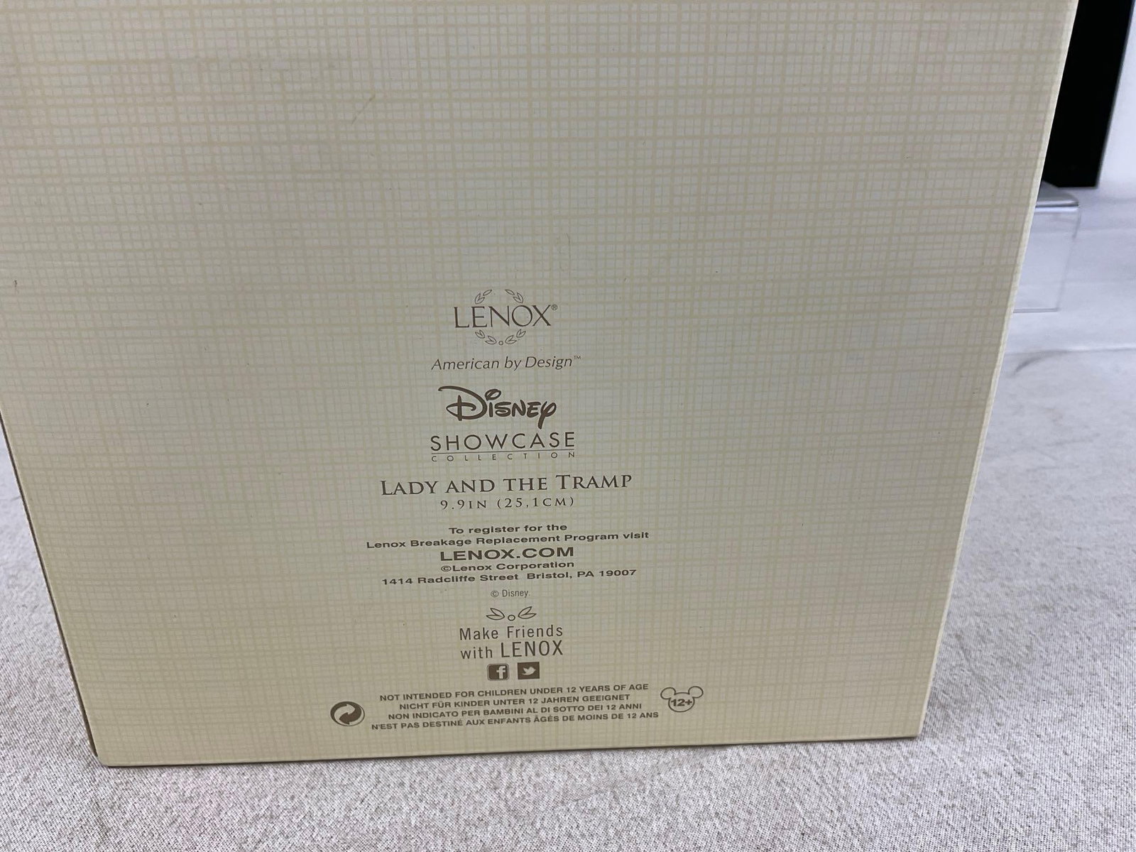 Lenox Lady and the Tramp Disney Figurine, eating Spaghetti #6148332 w/original box - 6