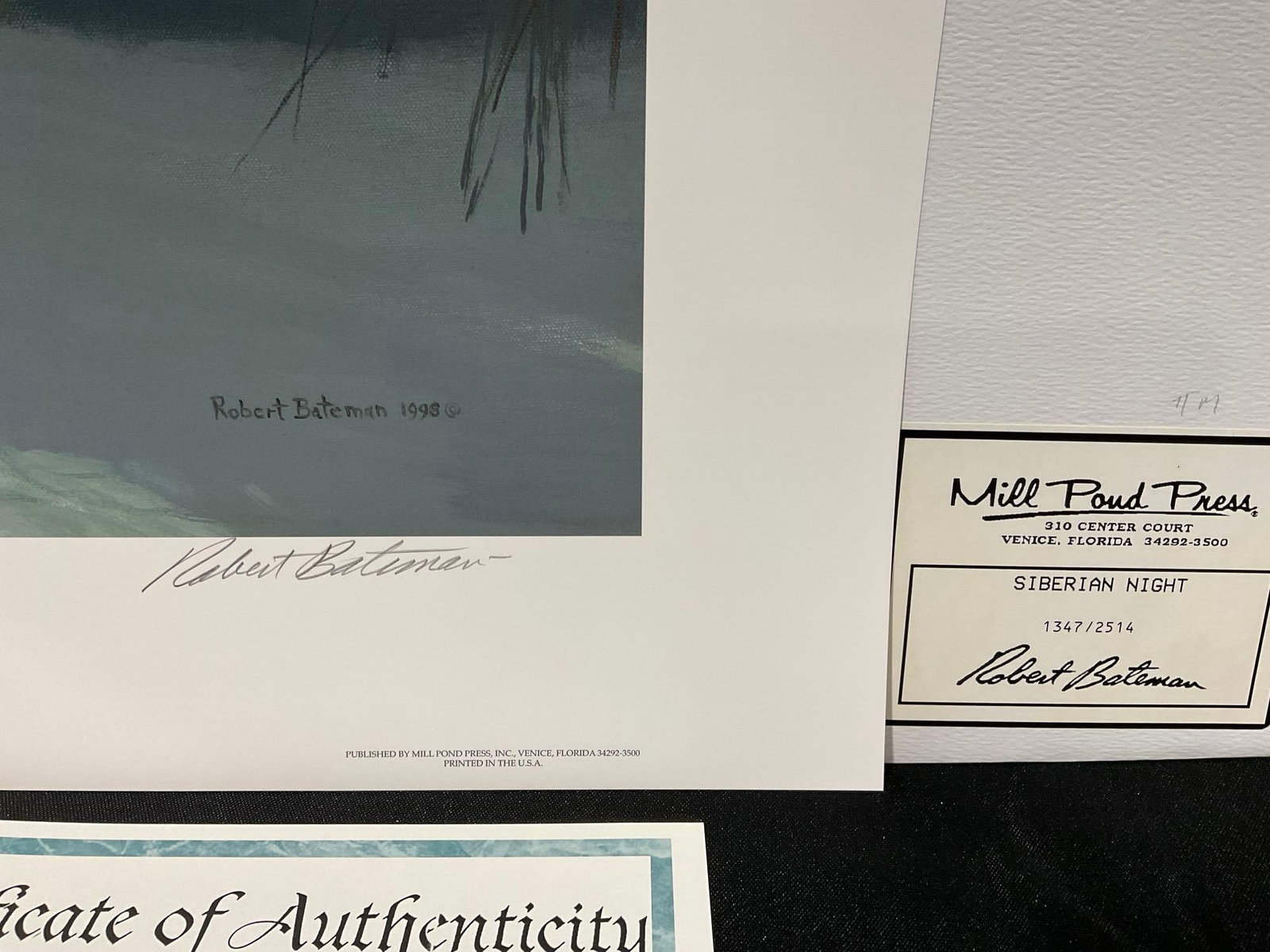 Unframed Signed & #d 1347/2514 Lithograph Siberian Night by Robert Bateman 1998, 29x37 inch - 6