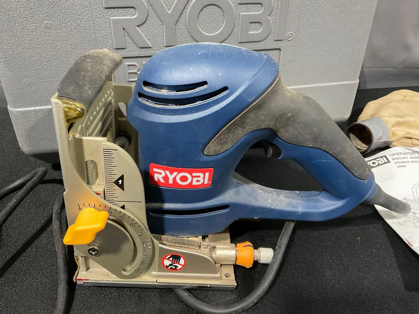 Ryobi Biscuit Joiner JM82, w/molded plastic case, tested & working - 2
