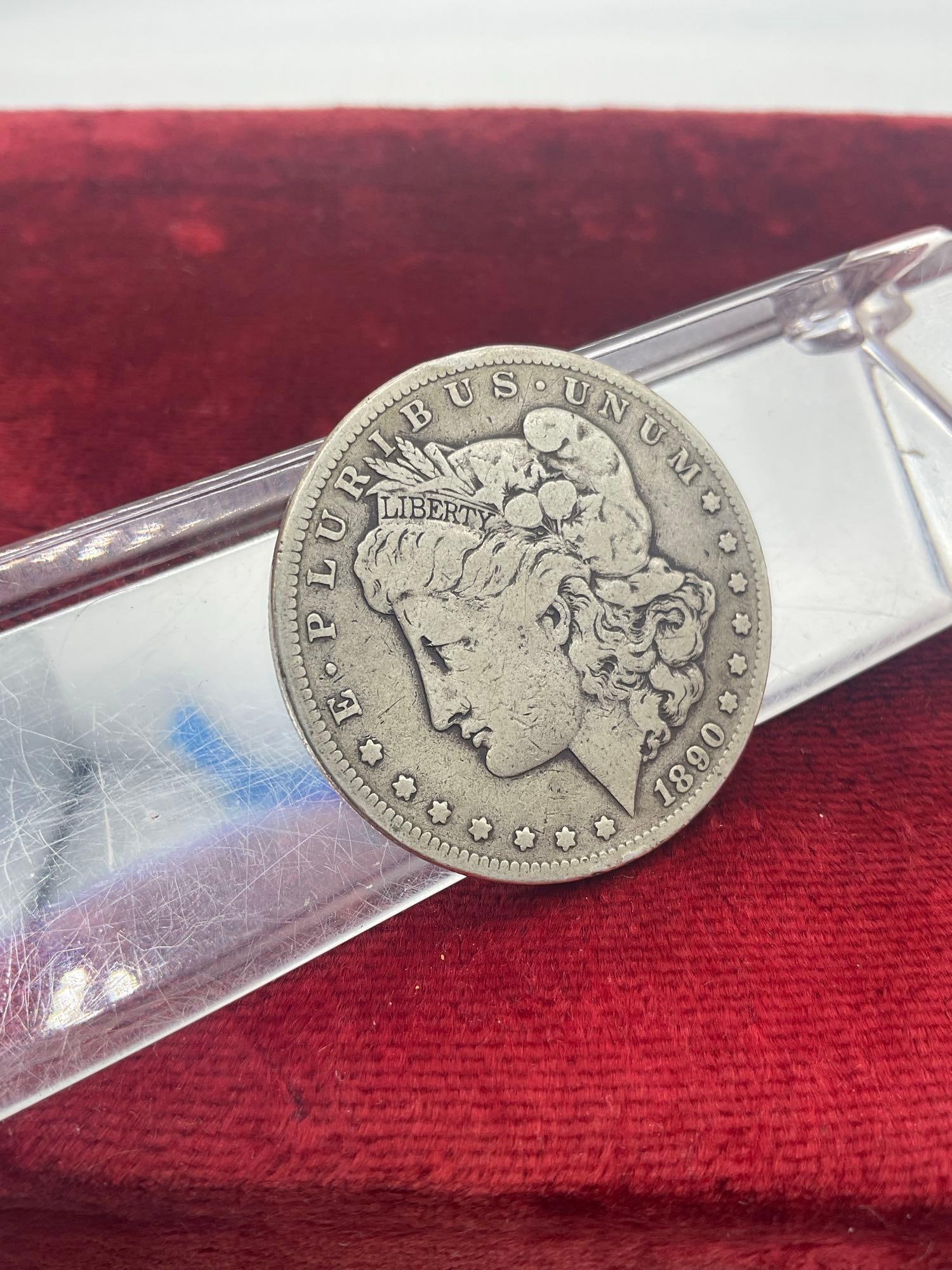 1890 Carson City (CC) Key Date Silver Morgan Dollar low mintage coin - 2