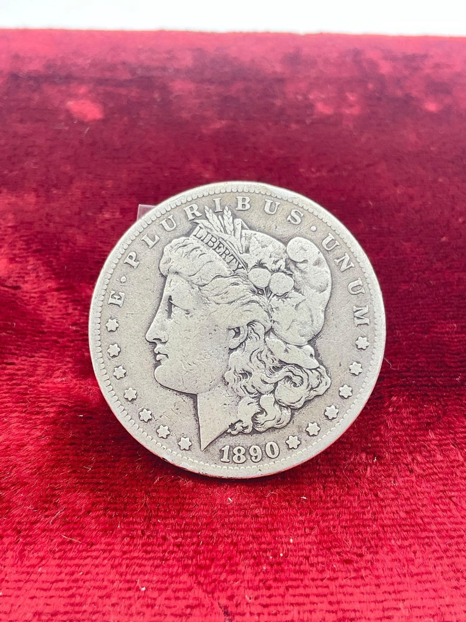 1890 Carson City (CC) Key Date Silver Morgan Dollar low mintage coin - 4