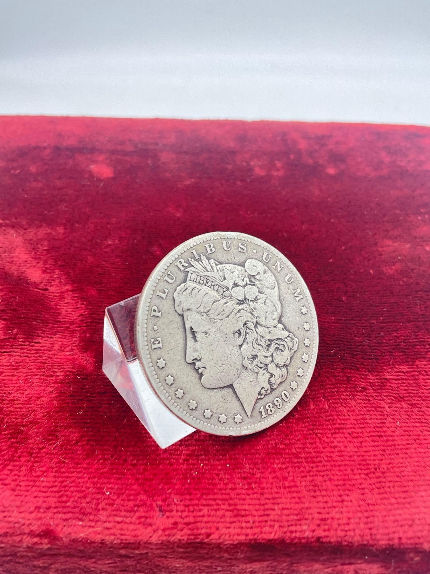 1890 Carson City (CC) Key Date Silver Morgan Dollar low mintage coin - 5