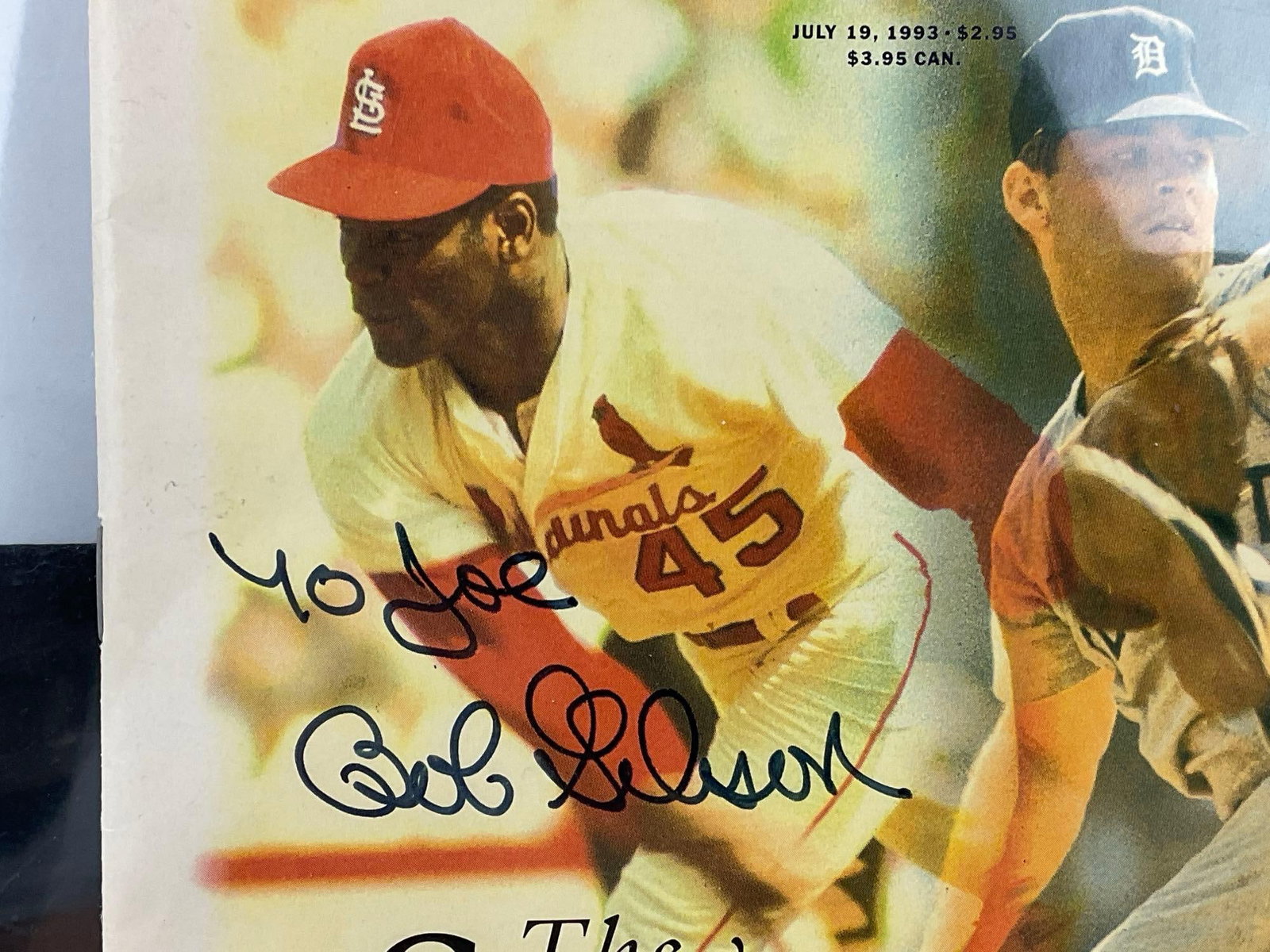 Bob Gibson Signed Sports Illustrated Magazine, July 1993, St Louis Cardinals Player w/event ticket - 3