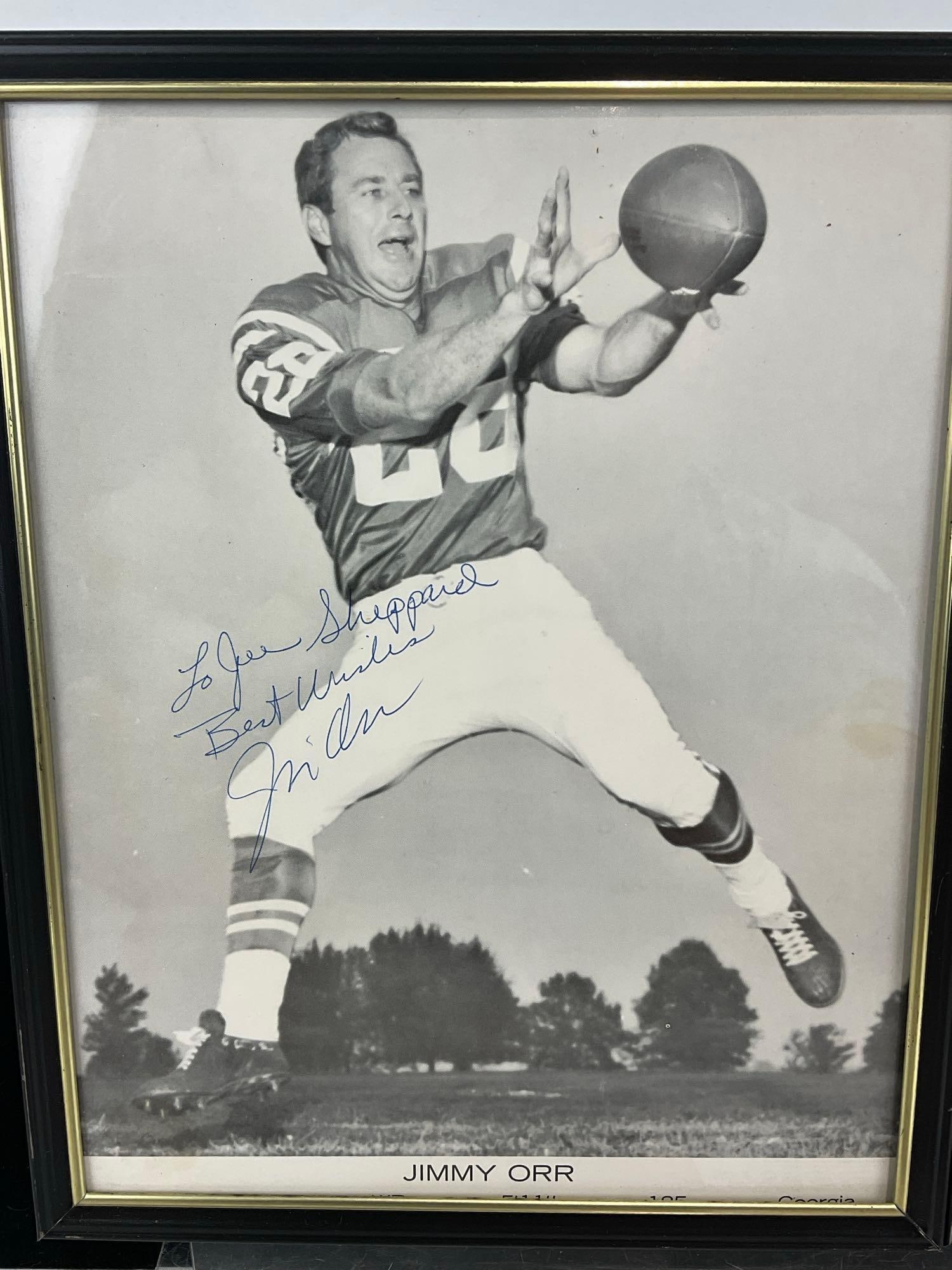 Framed Signed Jimmy Orr Steelers & Tom Matte Colts Photographs - 2