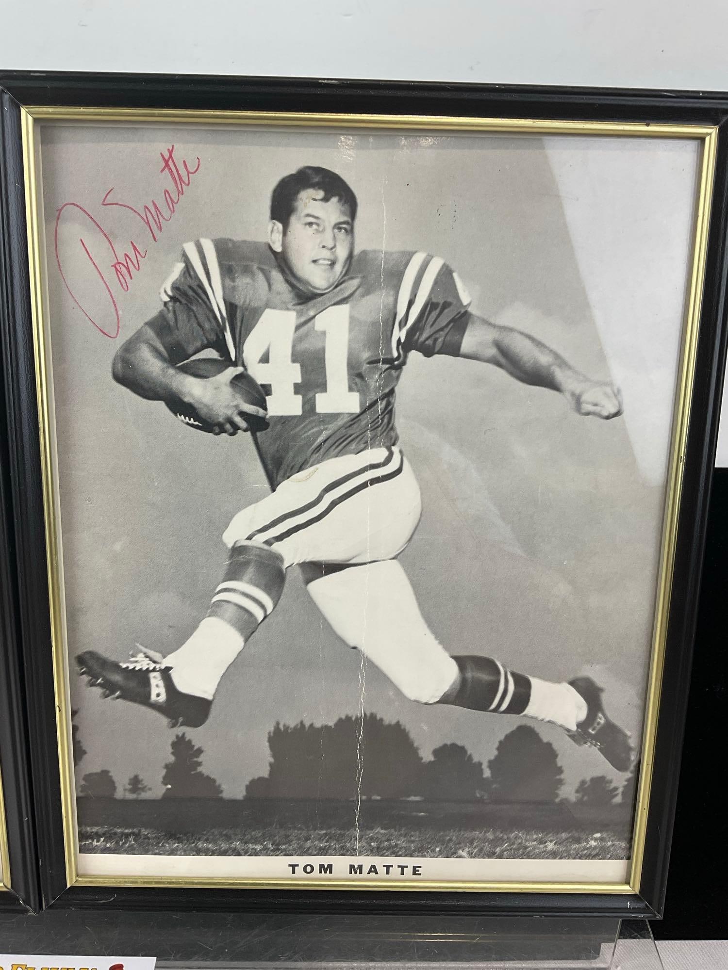 Framed Signed Jimmy Orr Steelers & Tom Matte Colts Photographs - 5