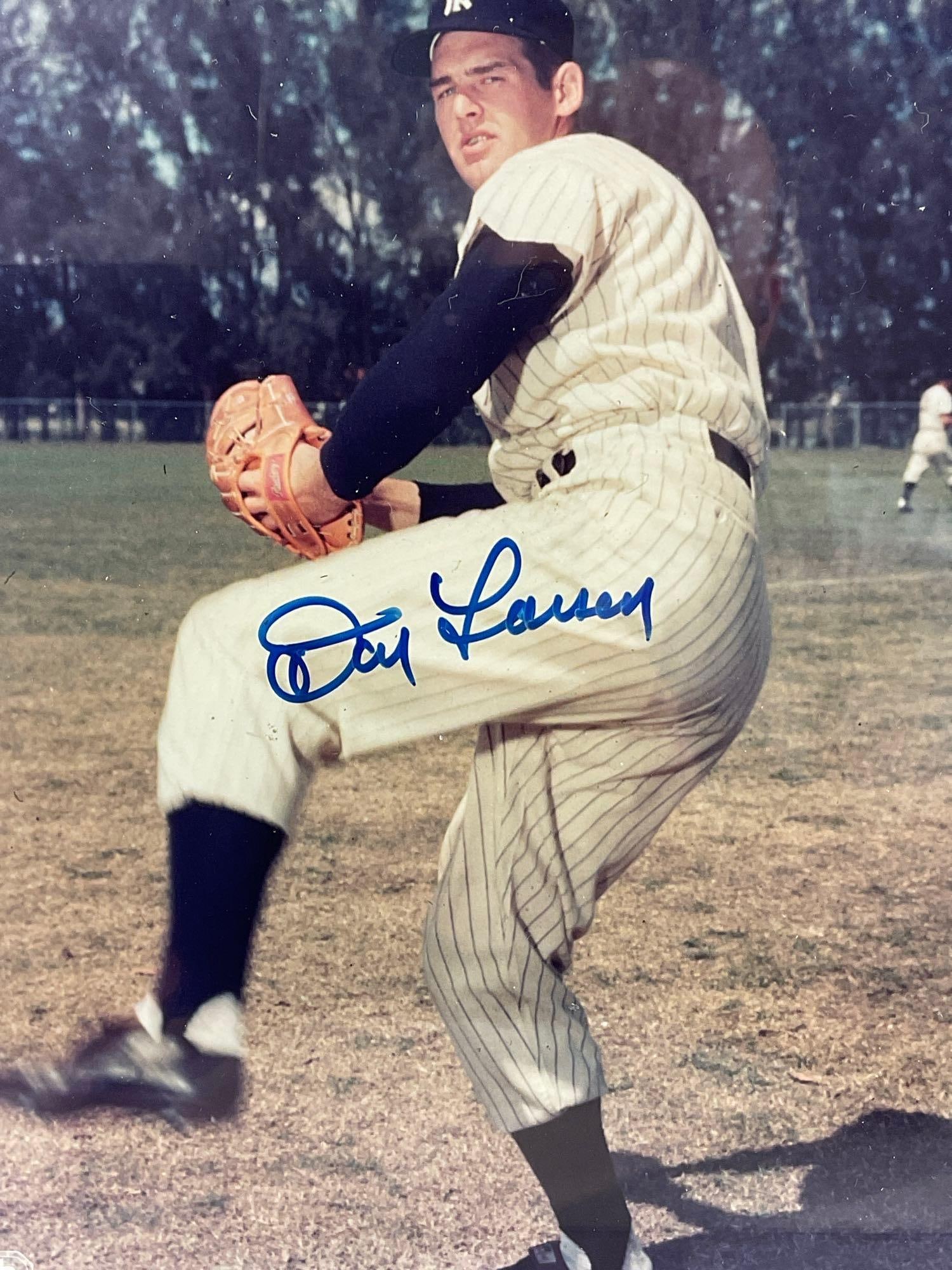 Framed Signed Photos, Don Larsen NY Yankees Pitcher & Bobby Thomson 1951 Shot Heard Round the World - 2