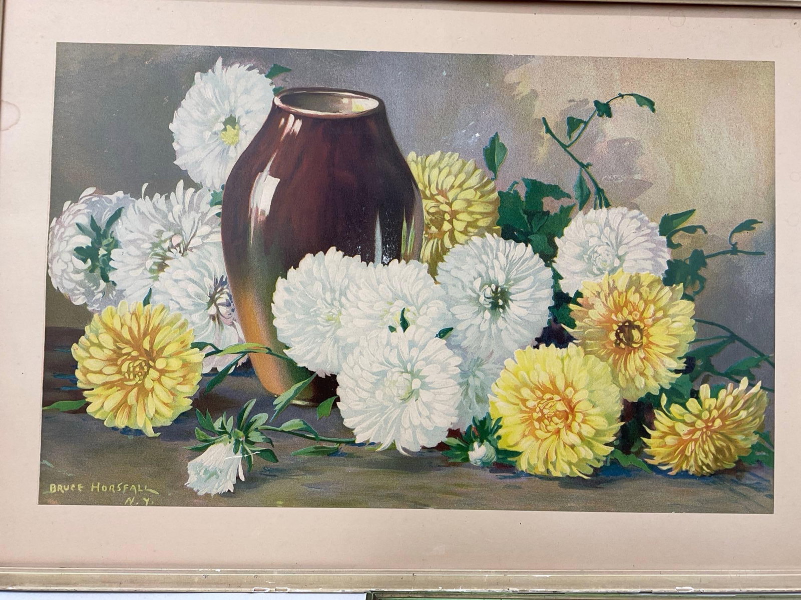 3 Framed Lithos, Lone Wolf by V. Kowalski, Flower Still Life by Bruce Horsfall, & Alice Blue Gown - 2
