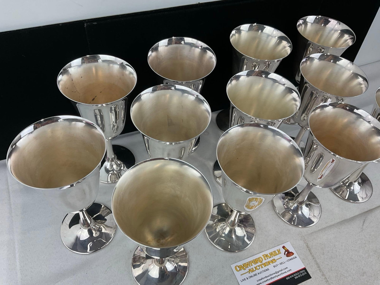 Set of 12 Silver Plated Crescent Silver MFG Goblets - 2