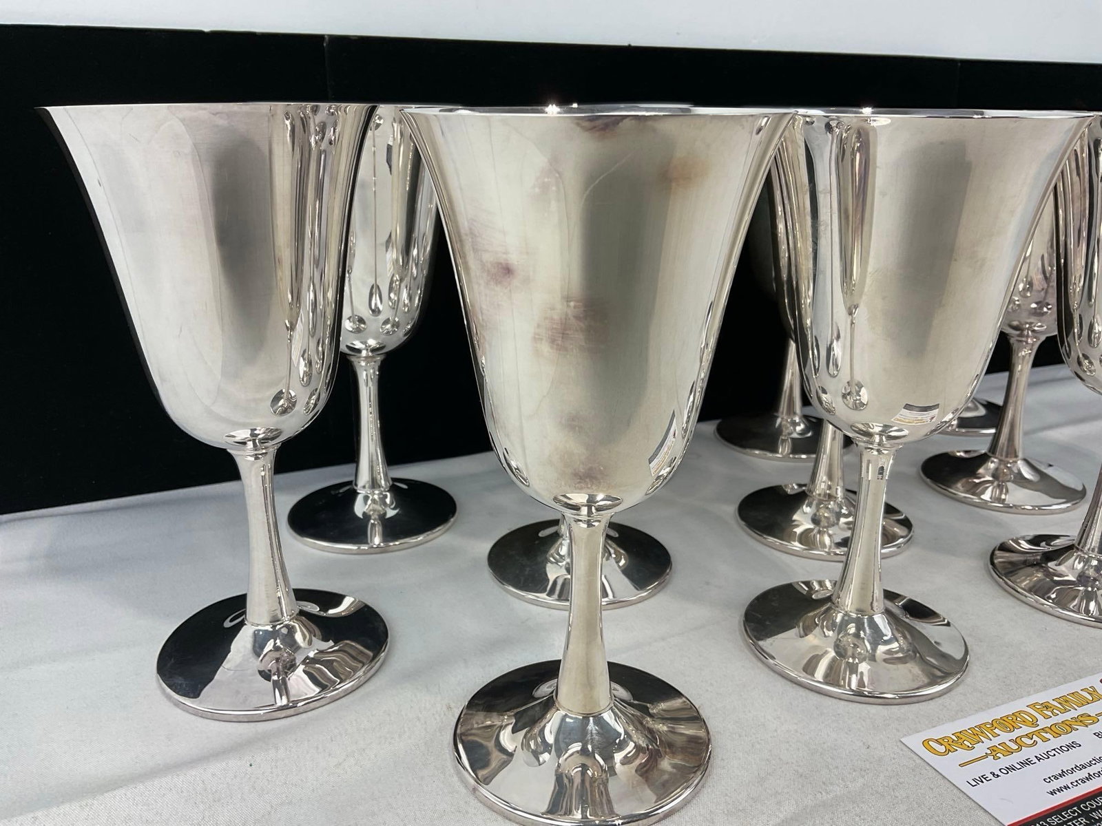 Set of 12 Silver Plated Crescent Silver MFG Goblets - 3