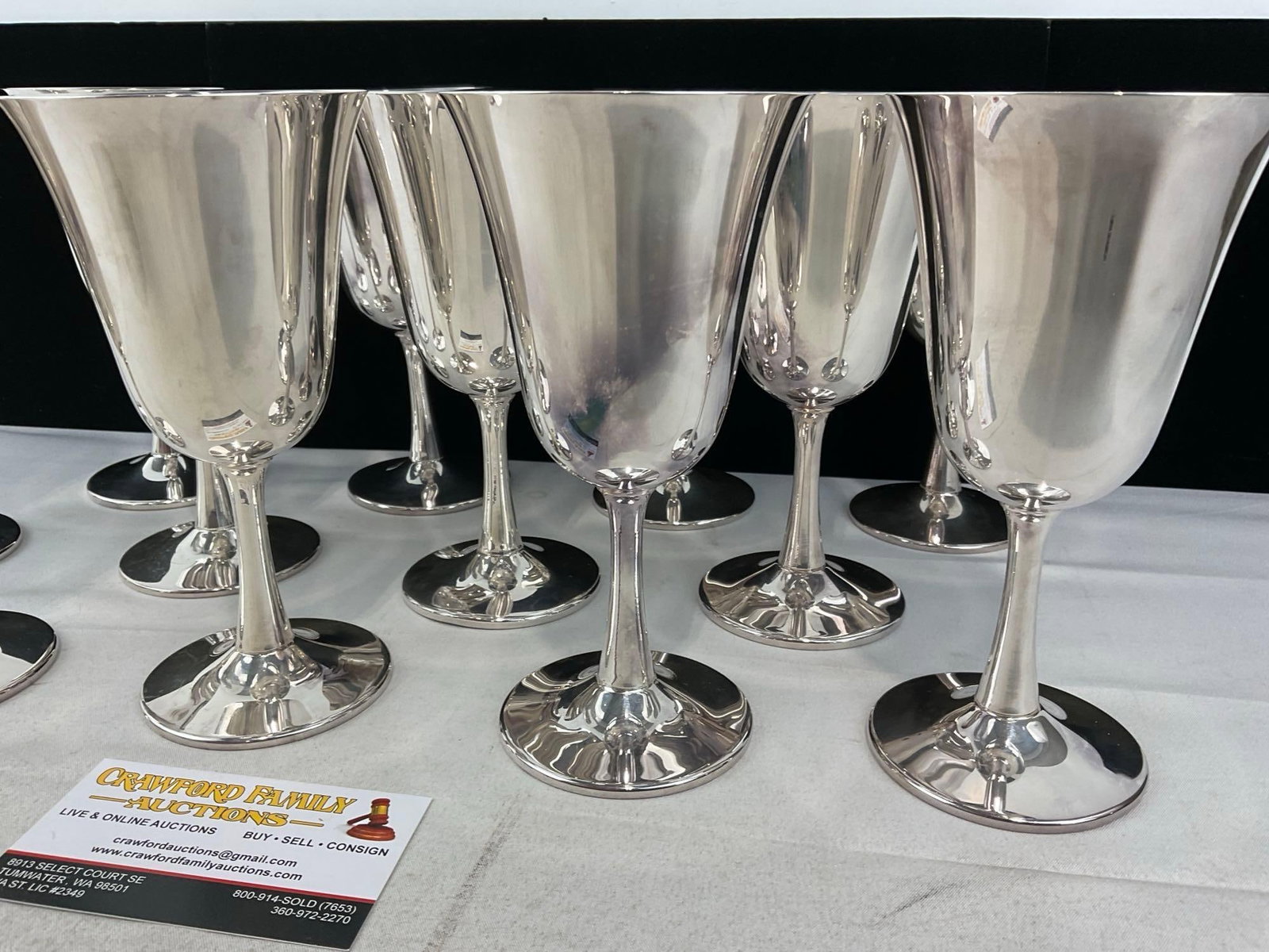 Set of 12 Silver Plated Crescent Silver MFG Goblets - 4
