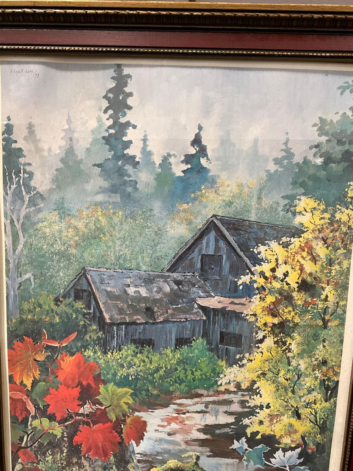 Framed Signed & #d 44/500 Lithograph w/Remarque, Abandoned Barn, by A. Lyall Lush, 30x21 inch - 2