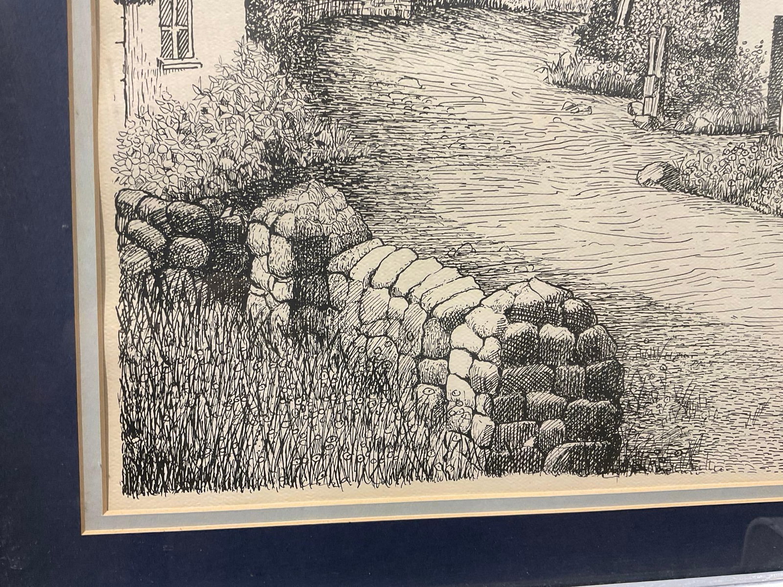 Framed Signed Pen Drawing Lithograph titled Dunster Cottage Sommerset, by A. Lyall Lush, 25x31 inch - 5