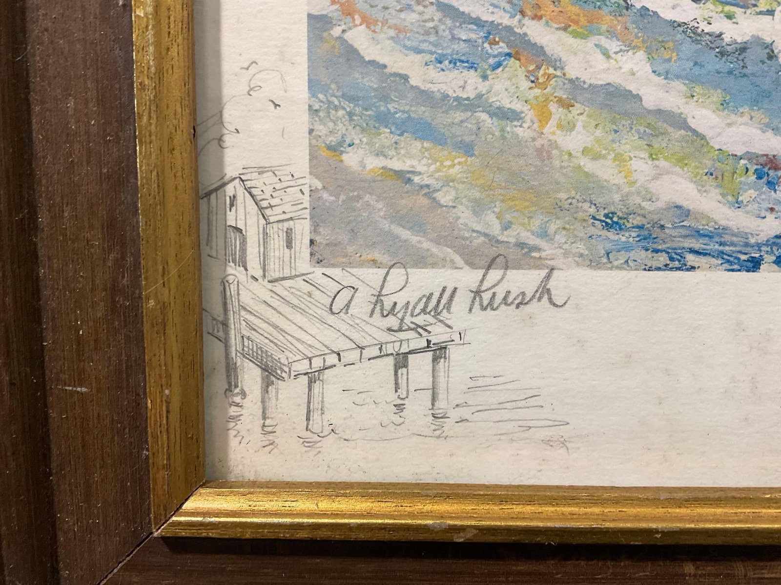 Framed Signed & #d 499/500 Lithograph titled Ferry Boat, by A. Lyall Lush, 22x17 inch - 4