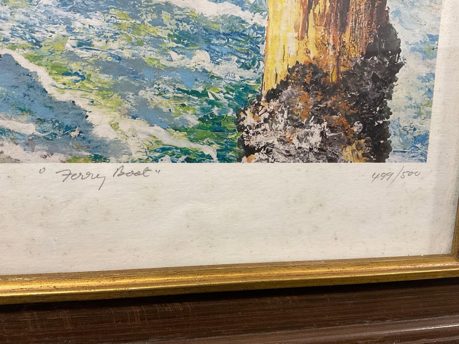 Framed Signed & #d 499/500 Lithograph titled Ferry Boat, by A. Lyall Lush, 22x17 inch - 5