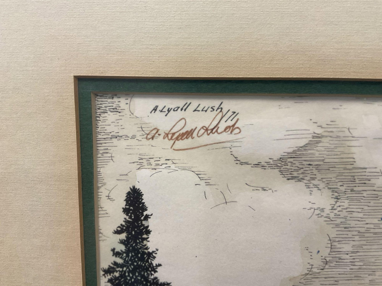 Framed Signed Lithograph, Mount Rainier by A. Lyall Lush 1971, 28x23 inch - 3