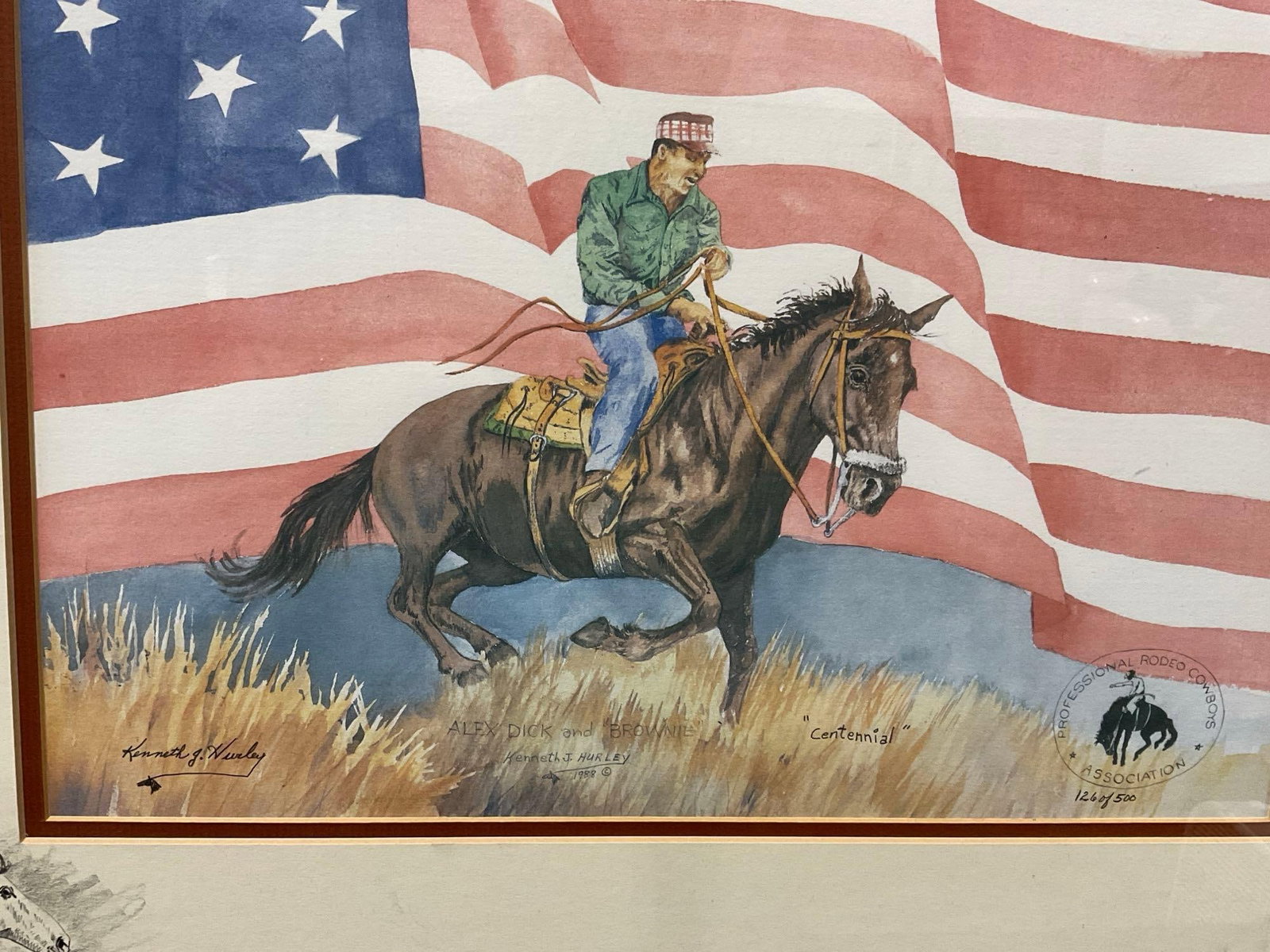 Framed Signed & #d 126/500 Litho titled Centennial, by Kenneth J. Hurley, 27x23 inch - 3
