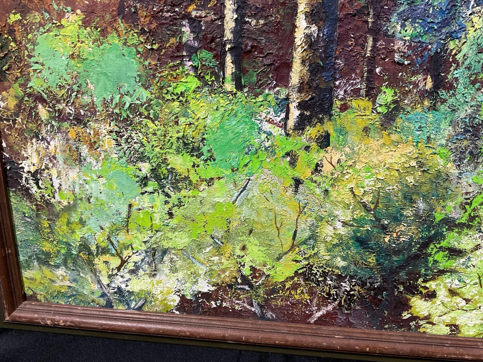 Framed Oil on Canvas Woodland scene by A. Lyall Lush 1971, 27x21 inch - 4