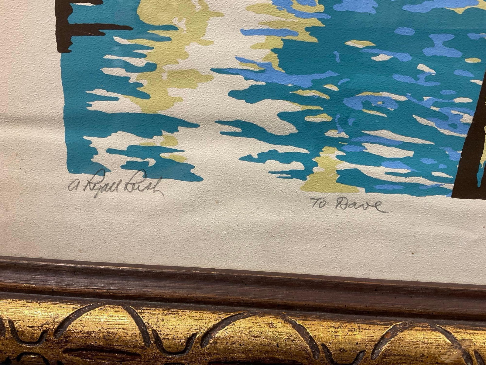 Framed Serigraph Signed & #d 9/250, titled Shrimp Boats by A. Lyall Lush, 21x16 inch - 3