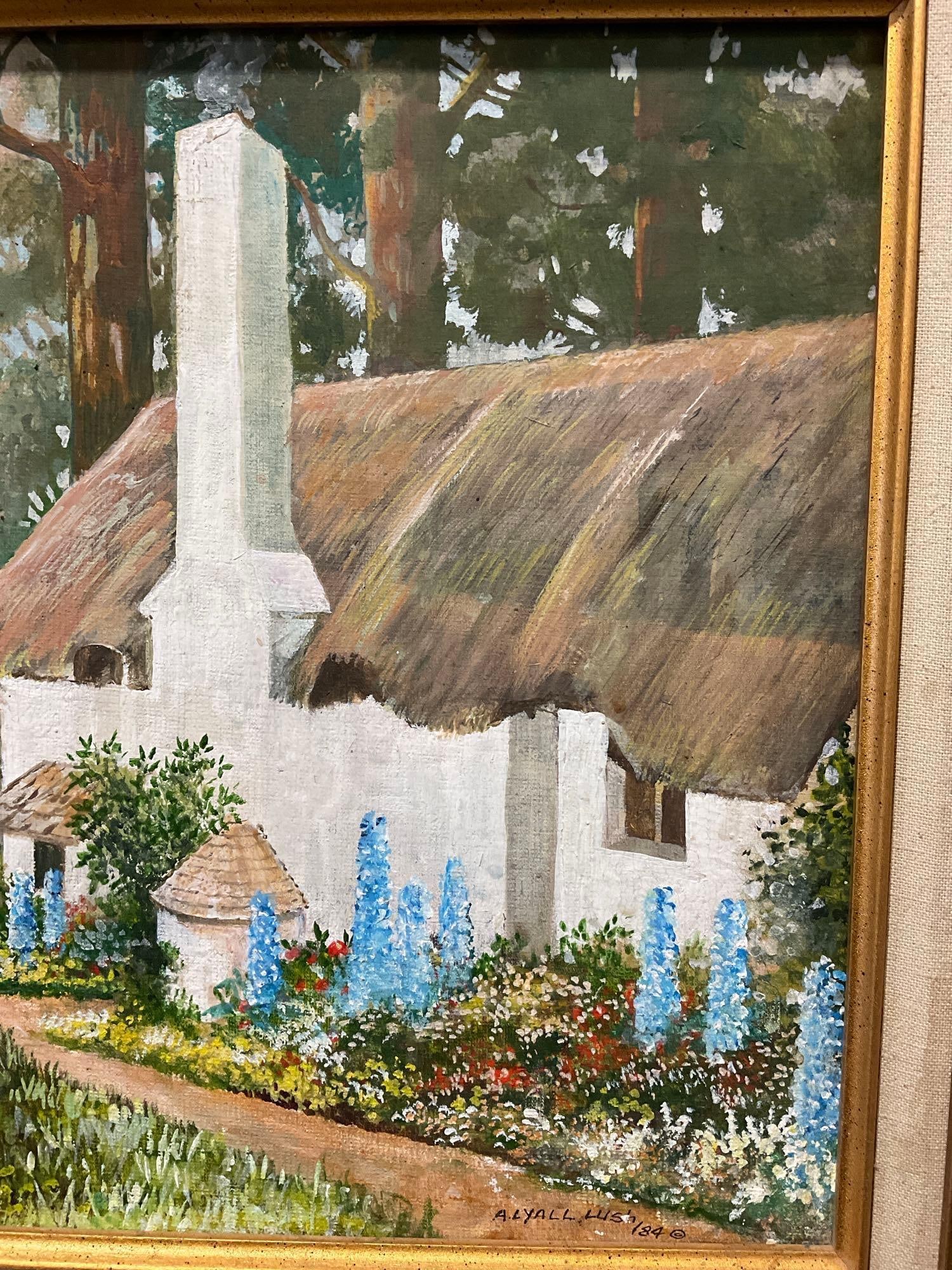 Framed Signed Oil on Canvas, Cottage scene by A. Lyall Lush, 18x22 inch - 4