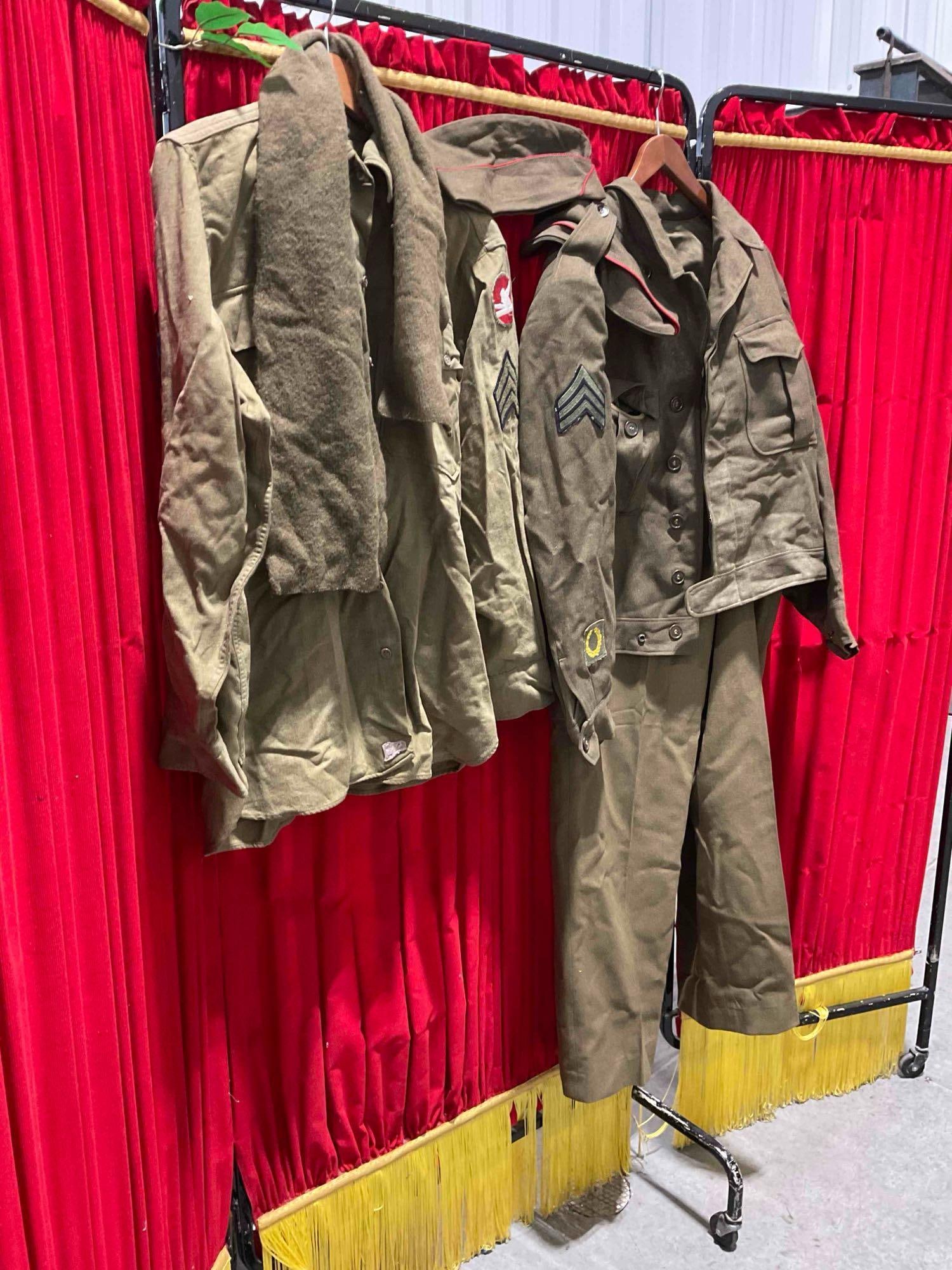 Vintage WWII U.S. Army Forces Wool Olive Drab Winter Uniform, Size 42R. Fair Condition. See pics. - 4