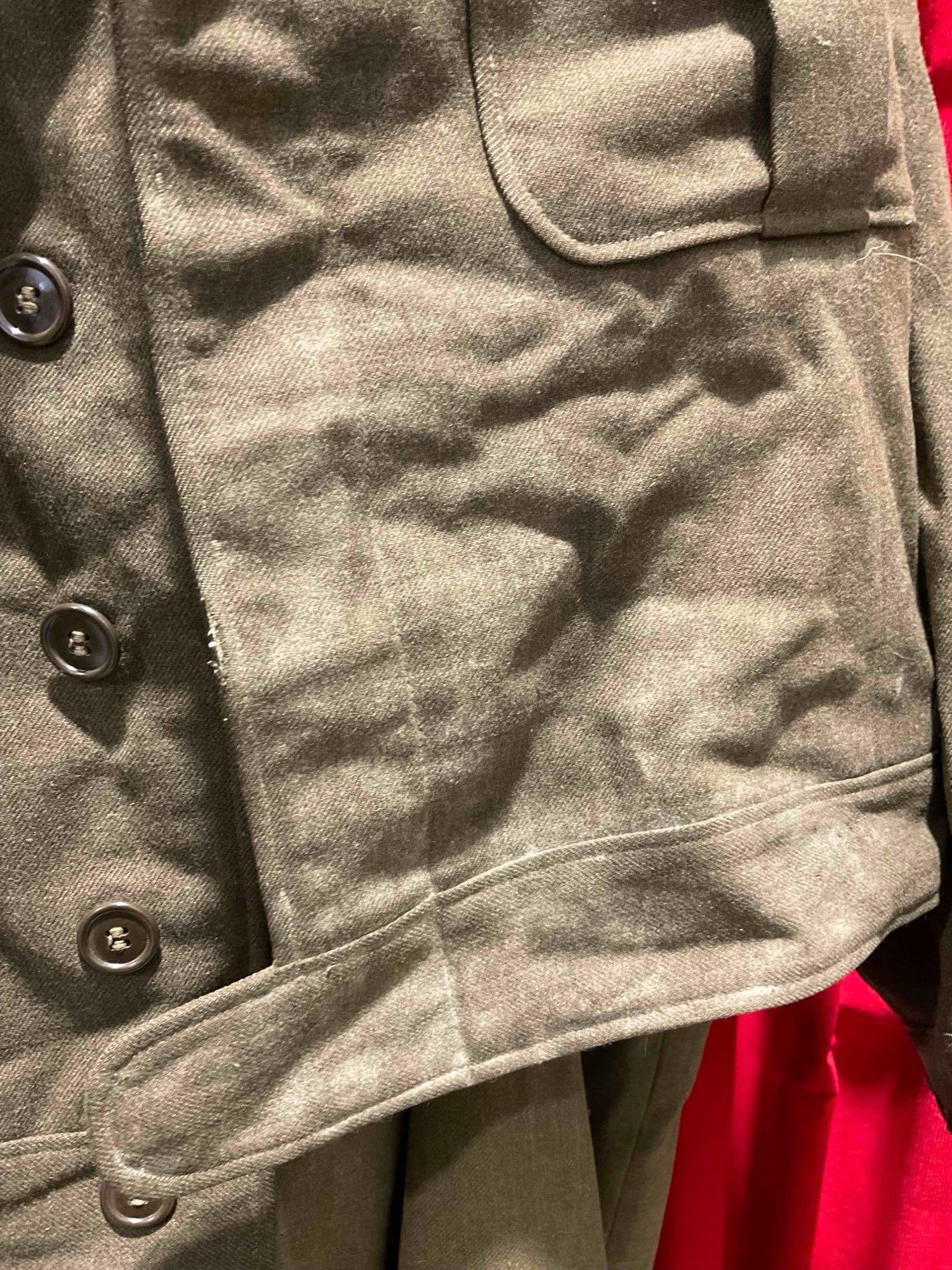 Vintage WWII U.S. Army Forces Wool Olive Drab Winter Uniform, Size 42R. Fair Condition. See pics. - 5