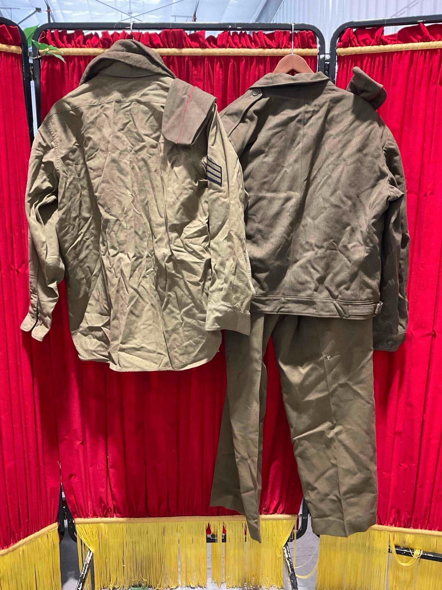 Vintage WWII U.S. Army Forces Wool Olive Drab Winter Uniform, Size 42R. Fair Condition. See pics. - 6