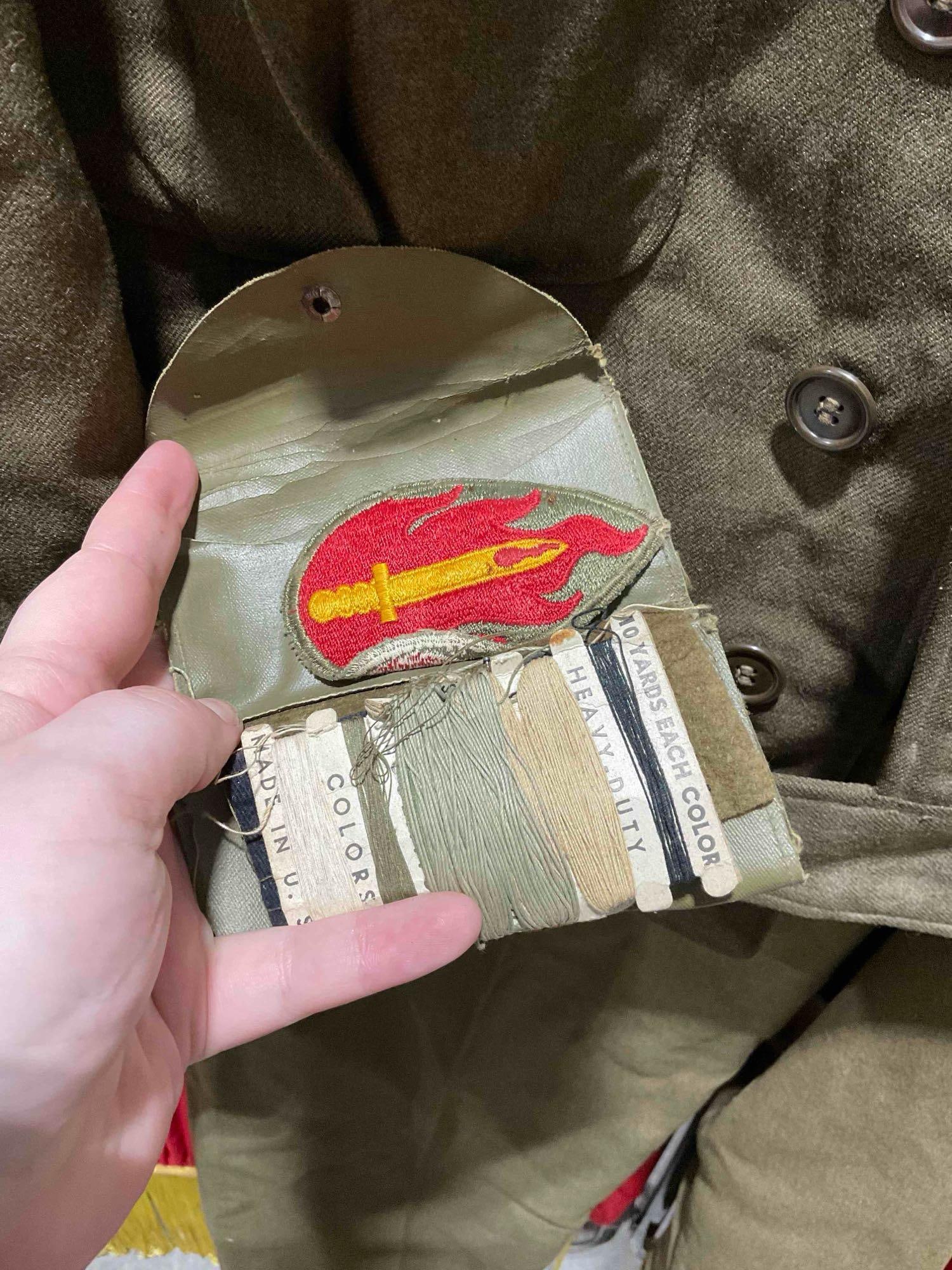 Vintage WWII U.S. Army Forces Wool Olive Drab Winter Uniform, Size 42R. Fair Condition. See pics. - 8