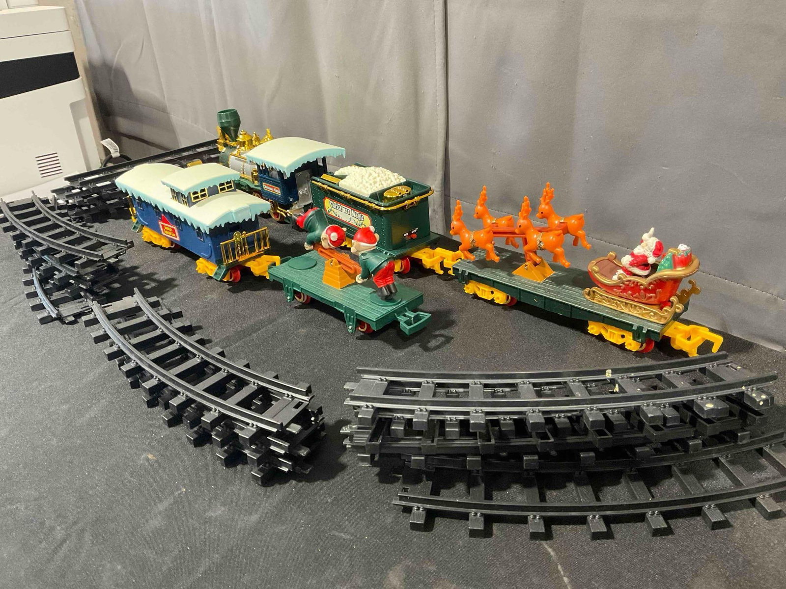 Vintage Animated Musical Christmas Train in Original Box. Not Working, Needs Batteries. See pics. - 2