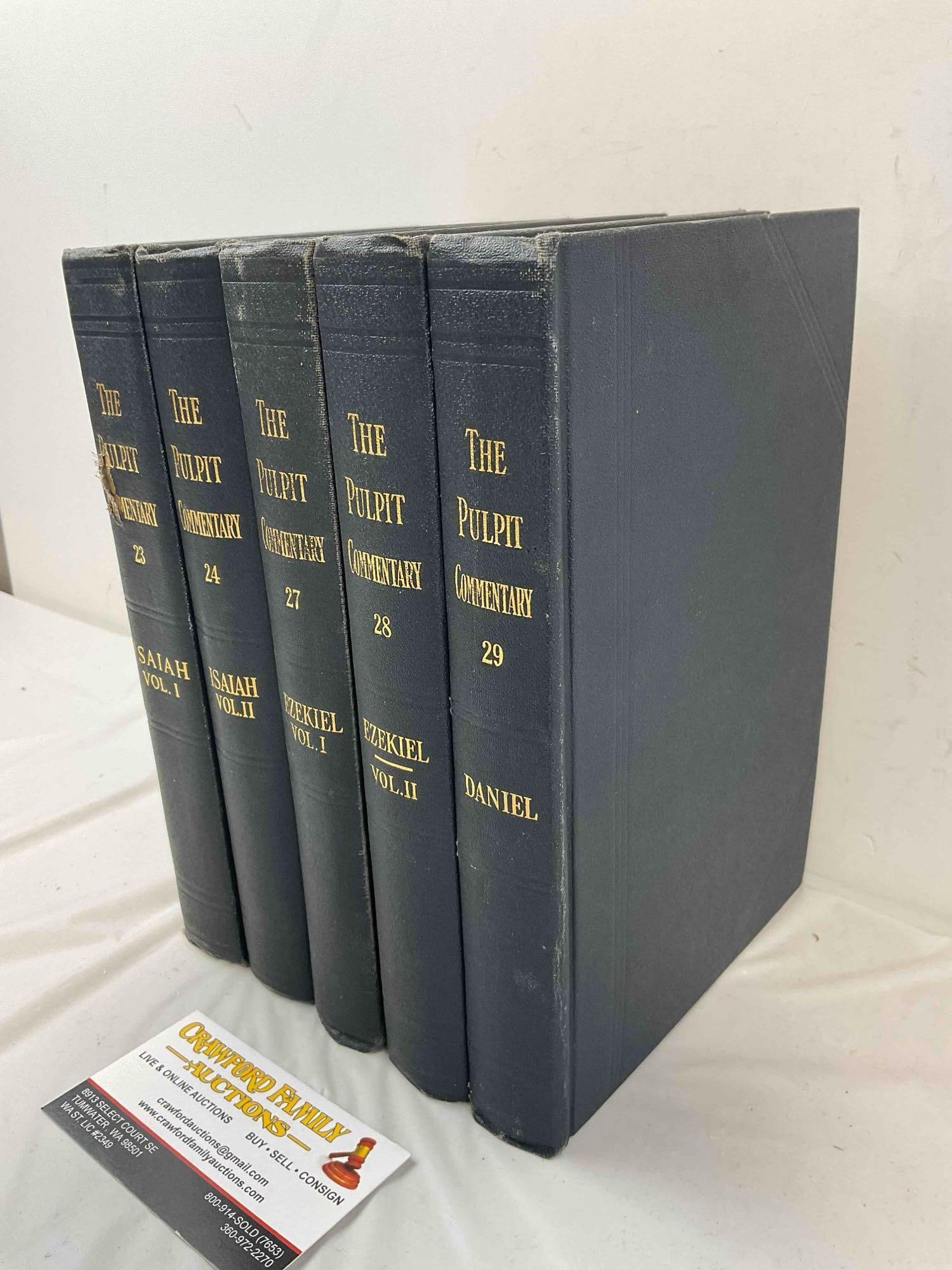 5 pcs Vintage Hardcover Books "The Pulpit Commentary" Vols. 23-24 & 27-29. See pics. - 2