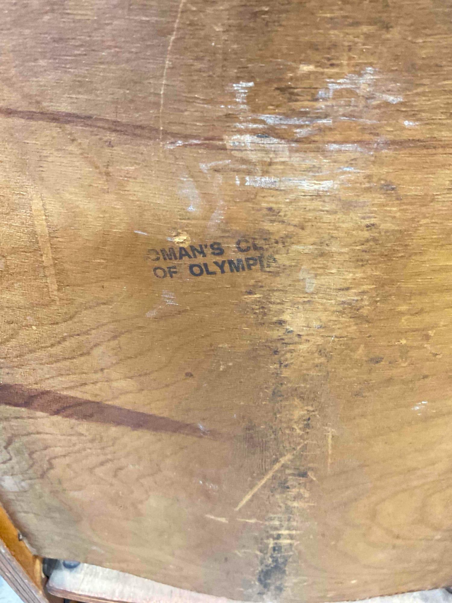 Pair of Vintage Maple Veneer Folding Chairs from the Woman's Club of Olympia. As Is Condition. - 7
