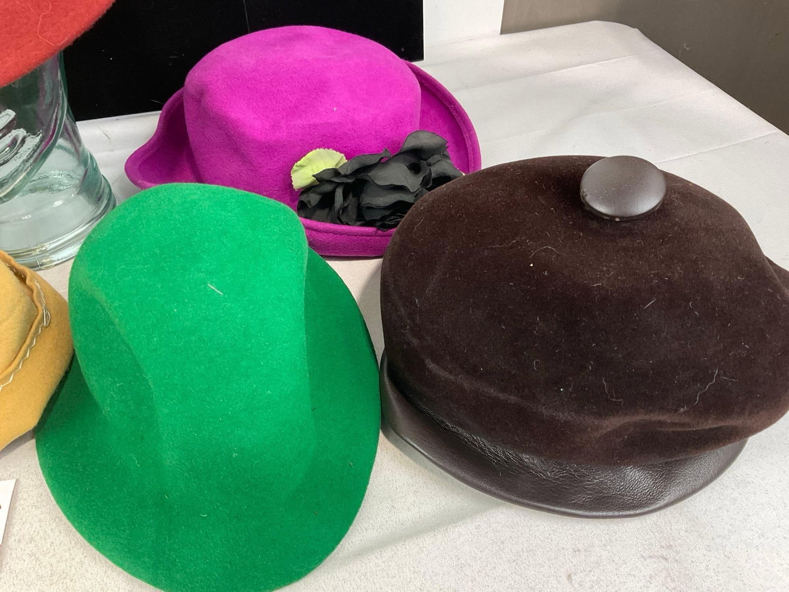 Collection of 40s-50s Felt & Velour Hats, Molded Fedora Cloches, Bucket Hats & more - 3
