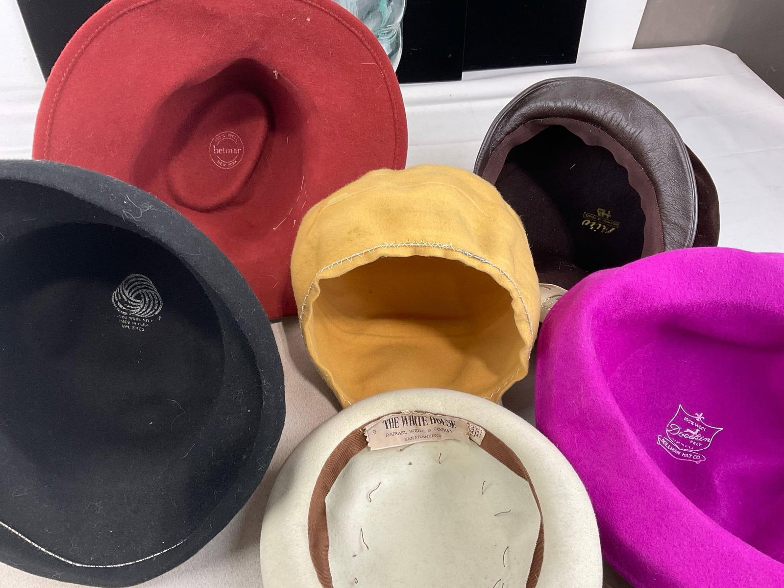 Collection of 40s-50s Felt & Velour Hats, Molded Fedora Cloches, Bucket Hats & more - 4