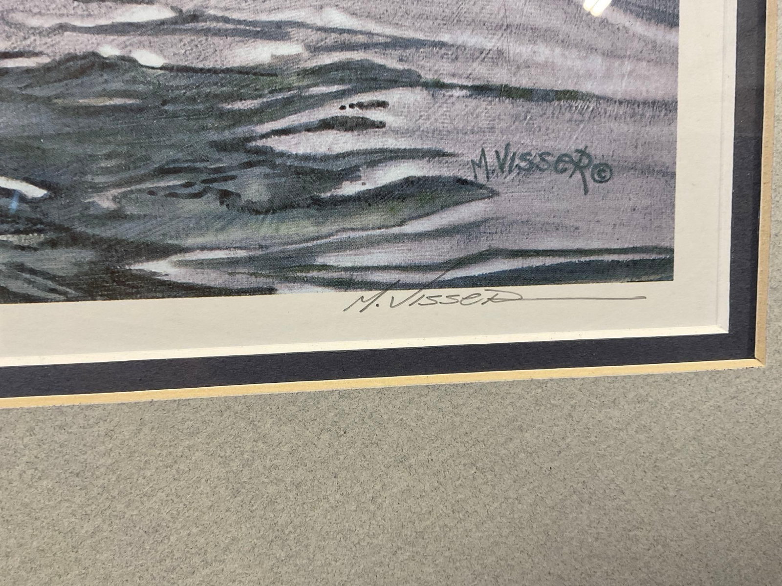 Framed Litho signed & #d 1451/4950 titled Majestic Wing by Marten Visseiz, 23x27 inches - 6