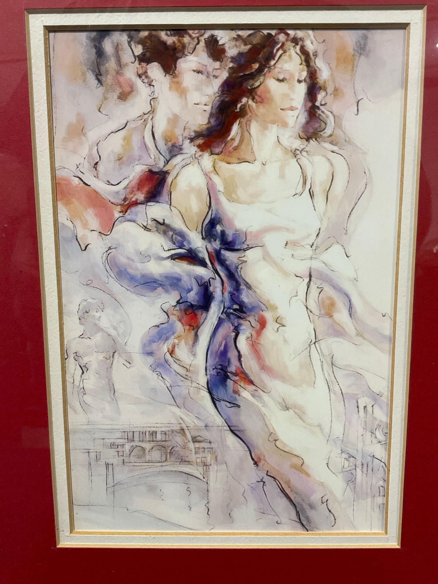 Pair of Framed Art Prints, Memories of Florence I by Peter Nixon & Gathering Blossoms by Hua Chen, - 2