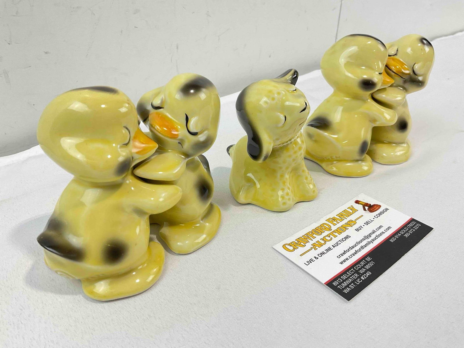 5 pcs Vintage Van Tellingen Ceramic Salt & Pepper Shakers, incl. 2x Ducks & 1x Sheep. See pics. - 3