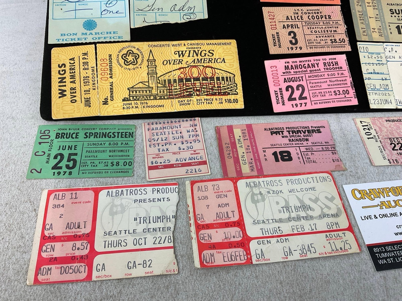 Collection of Vintage Concert Ticket Stubs, incl. Rolling Stones, Alice Cooper, Rush, Triumph, He... - 4