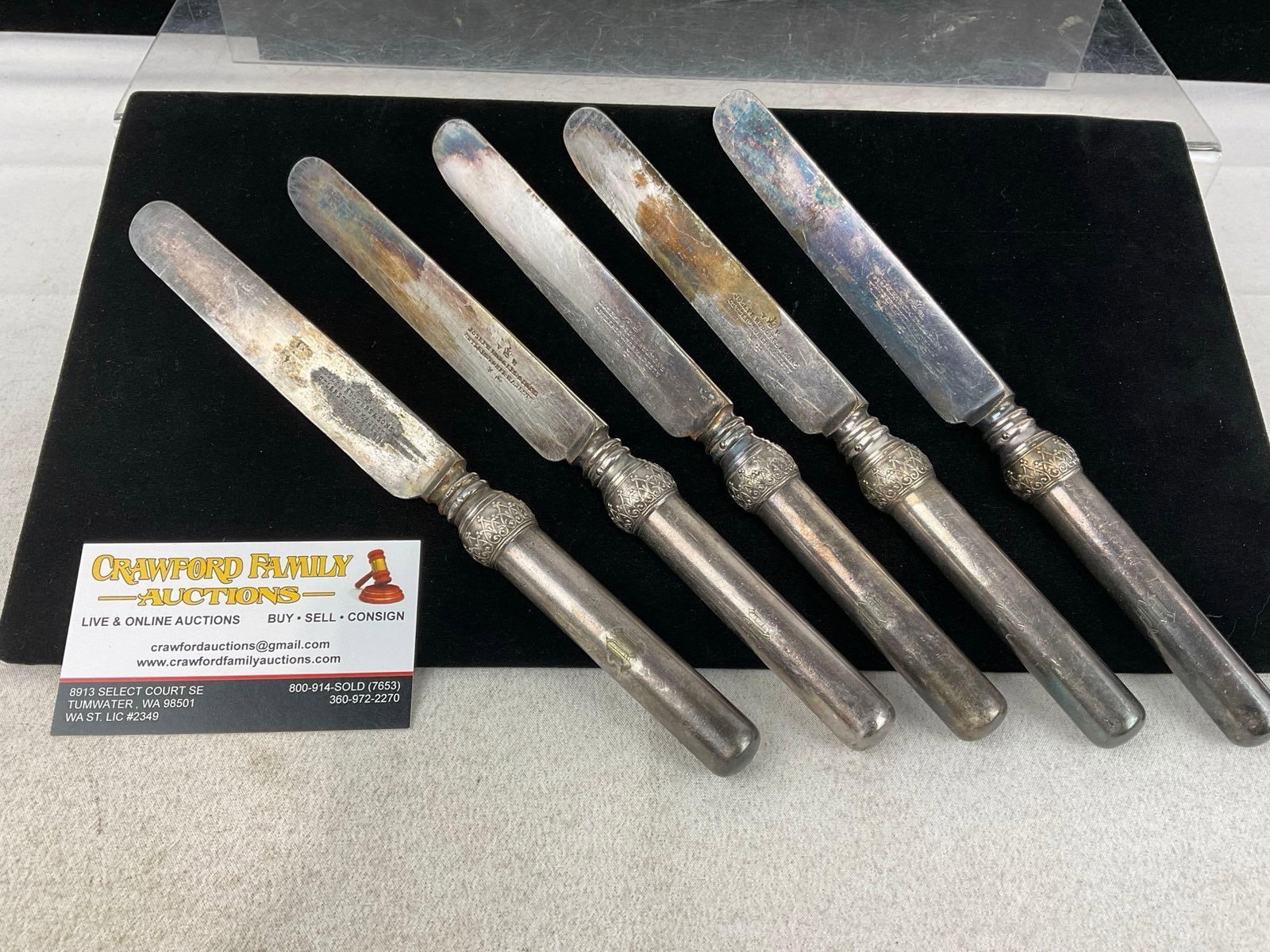 5 Antique Victorian Era Joseph Rodgers & Sons Butter Knives 10 inch long (1 of 4)