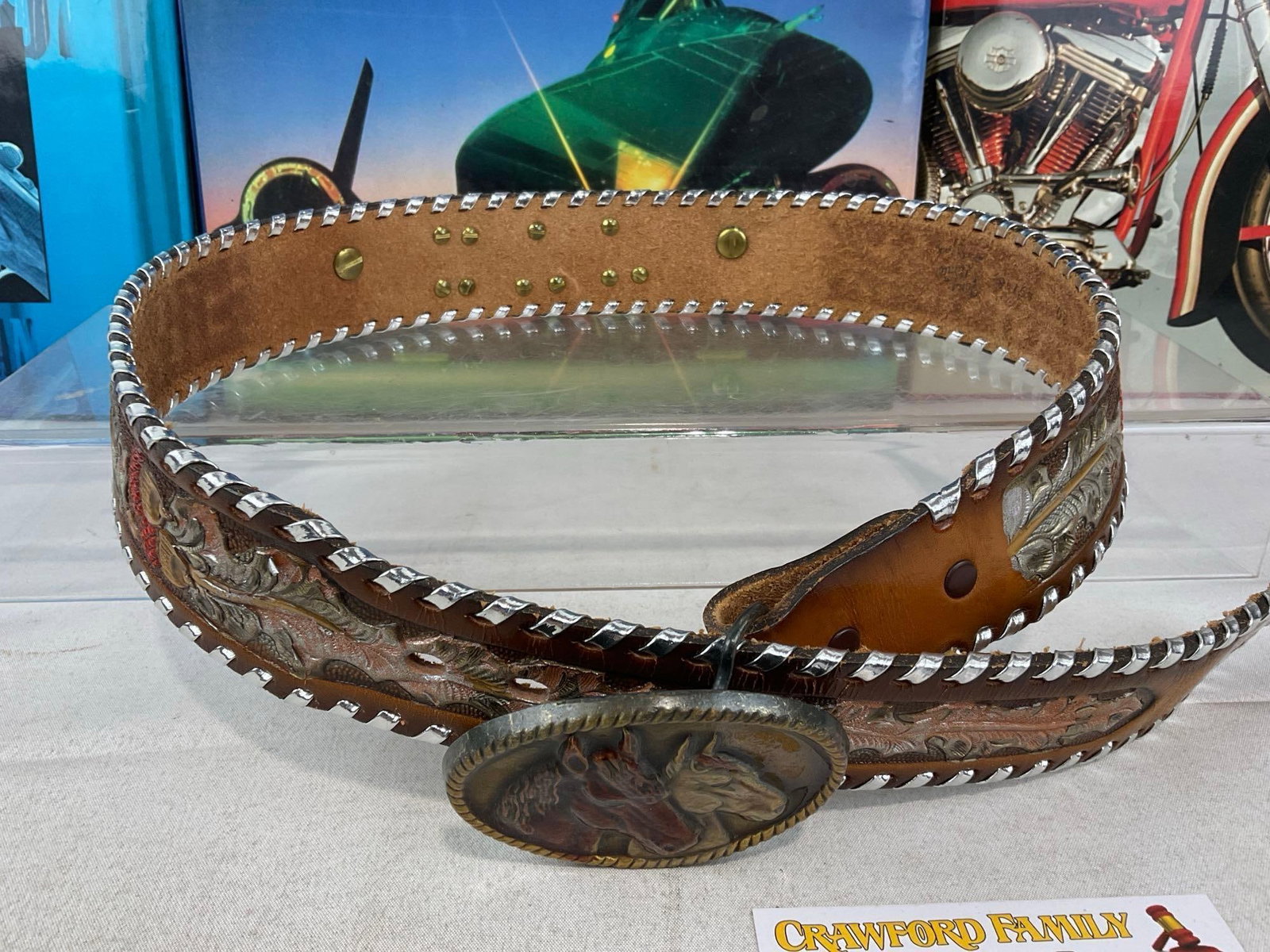 3x Books, Browning, Milestones of Aviation, Harley Davidson, & Ornate Belt & Buckle - 3