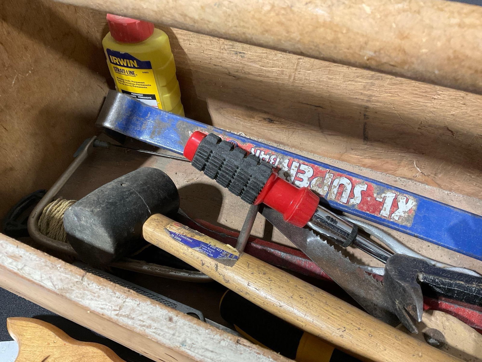 Long Handmade Toolbox, Saws, Files, Square, Prybar, Hammers, Chisels, & more tools - 2