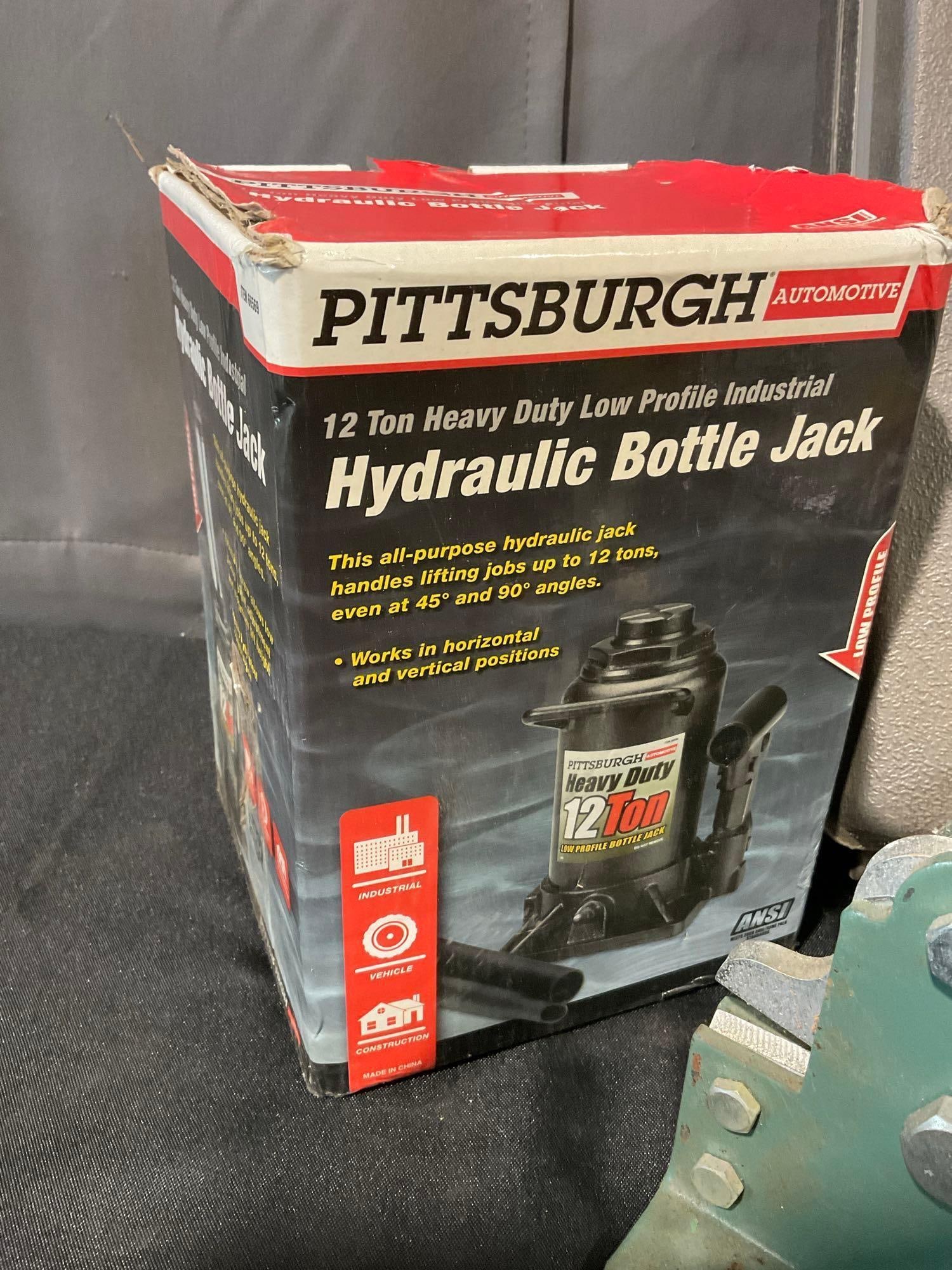 Pittsburgh Hydraulic Bottle Jack in box, Bench Punch, GRR-Ripper 3D Pushblock, & Rotozip Spiral Saw - 2