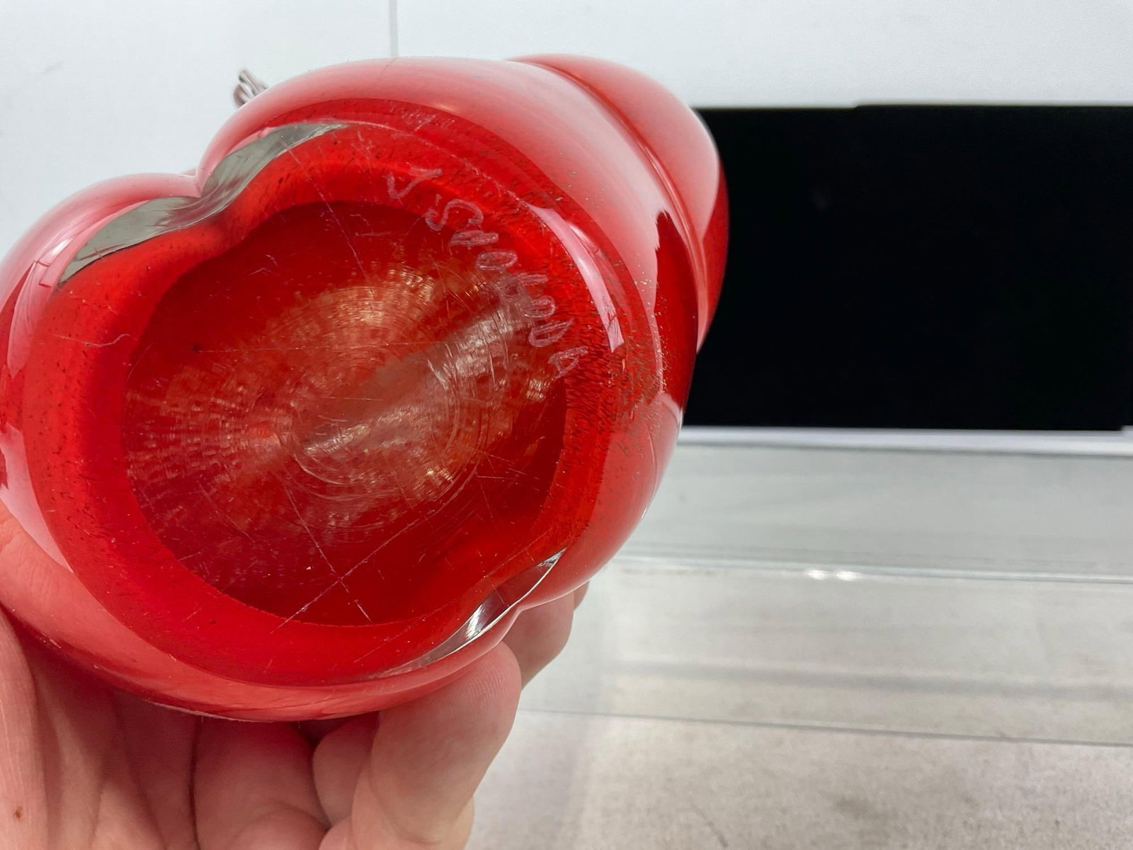 Murano Style Red & Clear Art Glass Elephant piece, 12x8x7 inches - 4